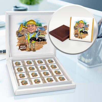 Mühendis Karikatürlü Çikolata Kutusu - 1