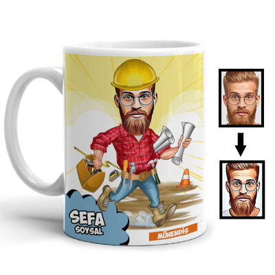 Mühendis Karikatürlü Kupa Bardak - 1