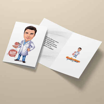 Mükemmel Diş Hekimi Karikatürlü Tebrik Kartı - 3