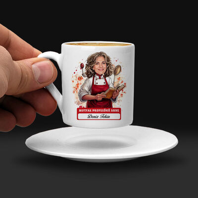 Mutfak Profesörü Anne Karikatürlü Kahve Fincanı - 1