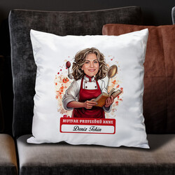 Mutfak Profesörü Anne Karikatürlü Yastık - 1