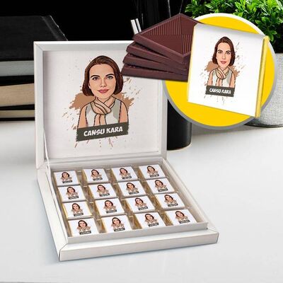 Müthiş Kadın Karikatürlü Çikolata Kutusu - 1