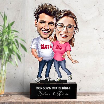 Mutlu Aşıklar Karikatürlü Biblo - 2