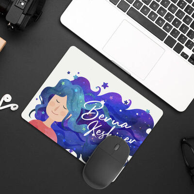 Mutlu Kadın İsimli Mousepad - 2