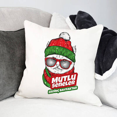 Mutlu Seneler Kedicikli Yeni Yıl Yastığı - 1