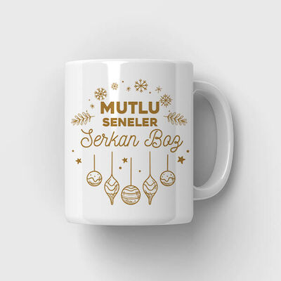 Mutlu Seneler Tasarım Yılbaşı Kupa Bardağı - 1