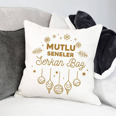 Mutlu Seneler Tasarım Yılbaşı Yastığı - 1