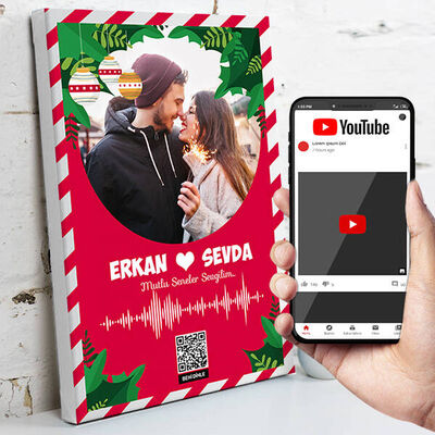Mutlu Yıllar Aşkım Ses İzi Kanvas Tablo - 1