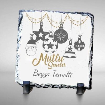 Mutlu Yıllar İsme Özel Kare Taş Baskı - 1