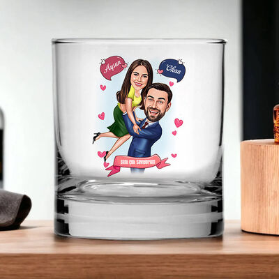 Mutluluktan Havalara Karikatürlü Viski Kadehi - 3