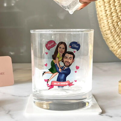Mutluluktan Havalara Karikatürlü Viski Kadehi - 2