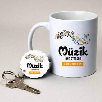 Müzik Öğretmenlerine Hediye Kupa ve Anahtarlık - 1