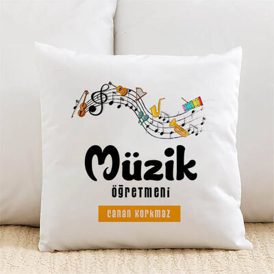 Müzik Öğretmenlerine Özel İsimli Yastık - 1