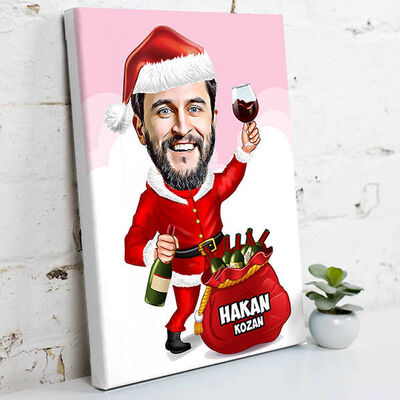 Neşeli Bir Yıl Olsun Karikatürlü Kanvas Tablo - 1