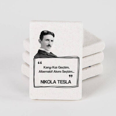 Nikola Tesla Esprili Taş Buzdolabı Magneti - 1