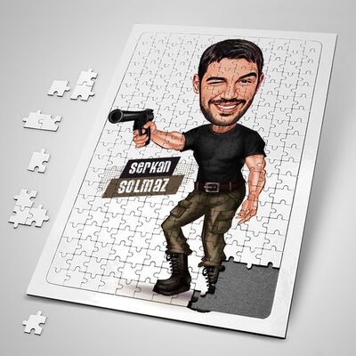 Nişan Alan Erkek Karikatürlü Puzzle - 1