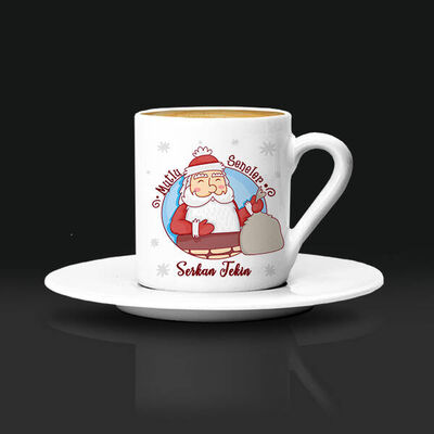 Noel Baba Tasarımlı Yılbaşı Kahve Fincanı - 1