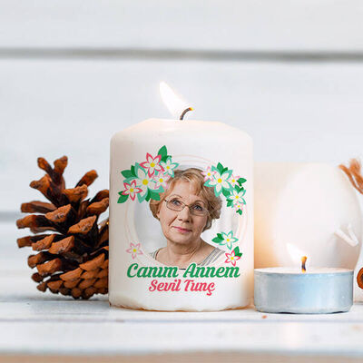 Nur Yüzlü Annem Fotoğraflı Mum - 1
