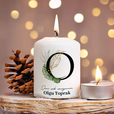 O Harfli Kişiye Özel Mum - 1