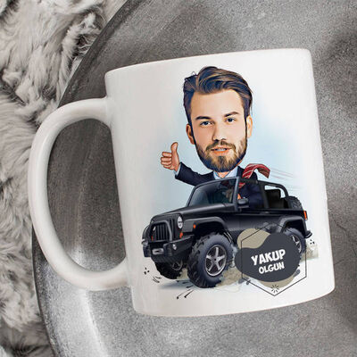 Of Road Erkek Karikatürlü Kupa Bardak - 1