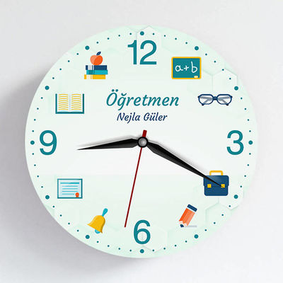 Öğretmen Temalı Hediye Duvar Saati - 1