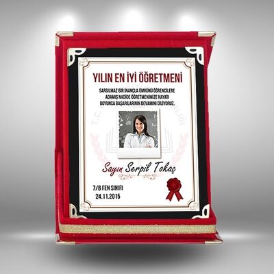 Öğretmenlere Özel Fotoğraf ve Mesajlı Plaket - 1