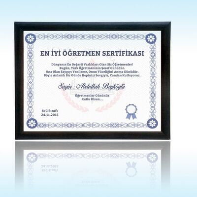 Öğretmenlere Özel Mesajlı Teşekkür Sertifikası - 2