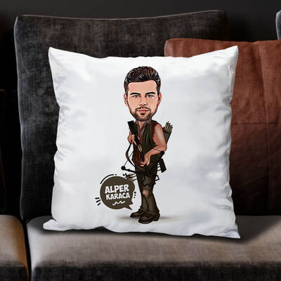 Okçu Erkek Karikatürlü Yastık - 2