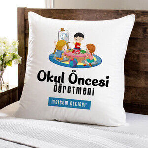 Okul Öncesi Öğretmeni Tasarımlı Yastık - 1
