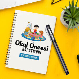 Okul Öncesi Öğretmeni Temalı Defter ve Kalem - 2