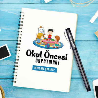 Okul Öncesi Öğretmeni Temalı Defter ve Kalem - 1