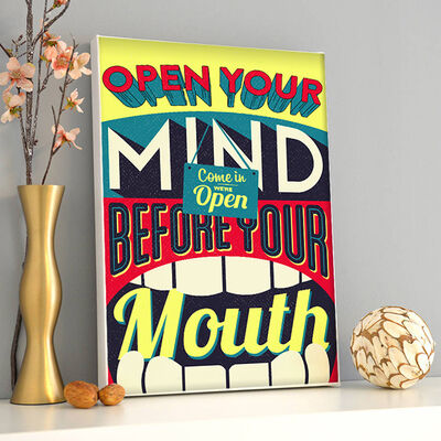 Open Your Mind Retro Kanvas Tablo - 1