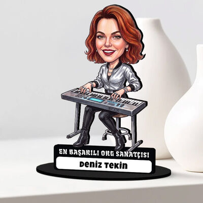 Org Sanatçısı Kadın Karikatürlü Biblo - 1