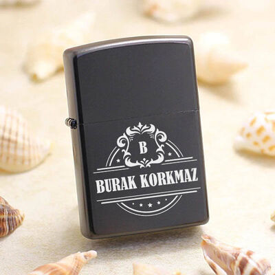 Orijinal Tasarım İsimli Metal Siyah Çakmak - 1