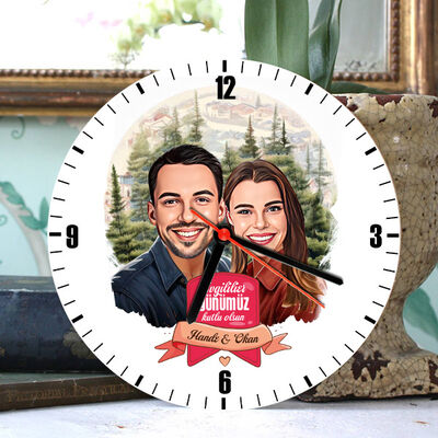 Orman ve Aşkımız Karikatürlü Duvar Saati - 1