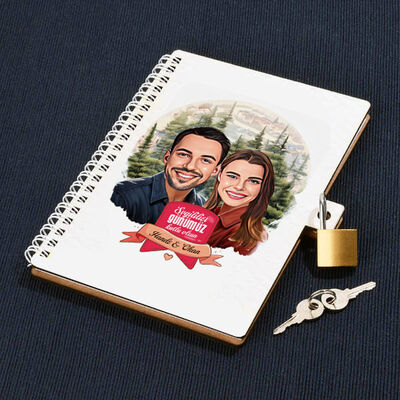 Orman ve Aşkımız Karikatürlü Kilitli Defter - 1