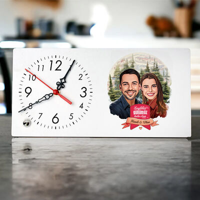 Orman ve Aşkımız Karikatürlü Masa Saati - 1