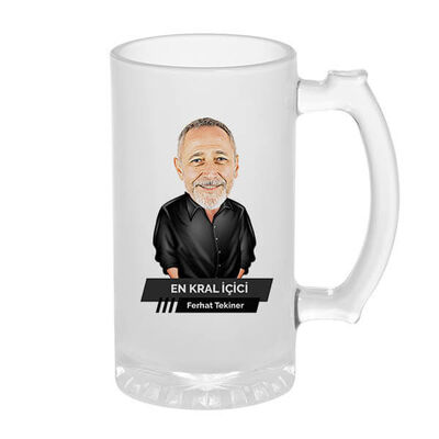 Orta Yaş Erkek Karikatürlü Bira Bardağı - 2