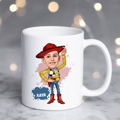 Oyuncak Kovboy Çocuk Karikatürlü Kupa Bardak - 1