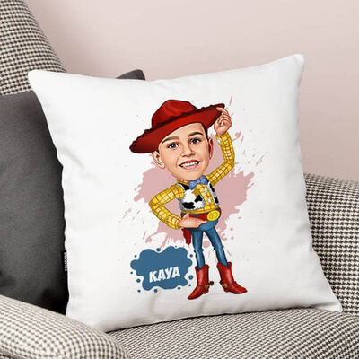 Oyuncak Kovboy Çocuk Karikatürlü Yastık - 1