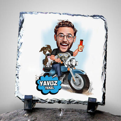 Özgür Ruhlu Adam Karikatürlü Taş Baskı - 1