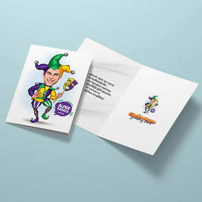 Palyaço Erkek Karikatürlü Tebrik Kartı - 3