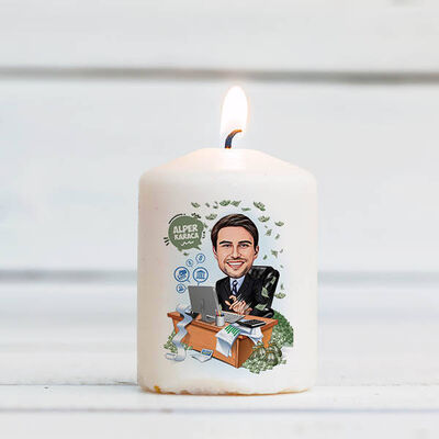 Para İçinde Yüzen Erkek Karikatürlü Mum - 1