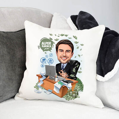 Para Sever Erkek Karikatürlü Yastık - 1
