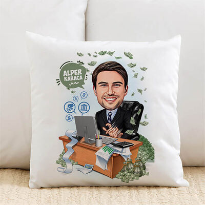 Para Sever Erkek Karikatürlü Yastık - 2