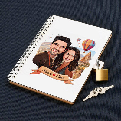 Peri Bacaları ve Aşkımız Karikatürlü Kilitli Defter - 1