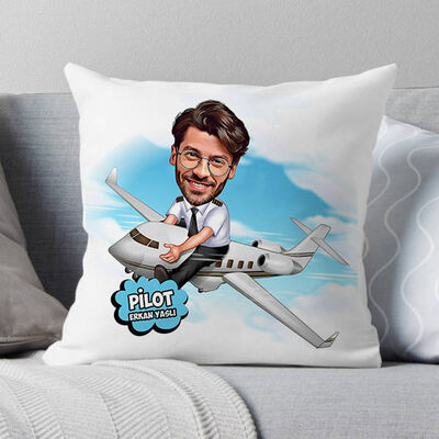 Pilot Karikatürlü Yastık - 1
