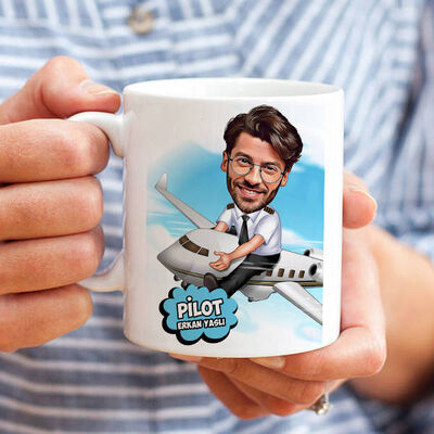 Pilotlara Özel Karikatürlü Kupa Bardak - 1