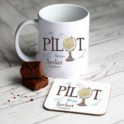 Pilotlara Özel Kupa ve Bardak Altlığı - 1