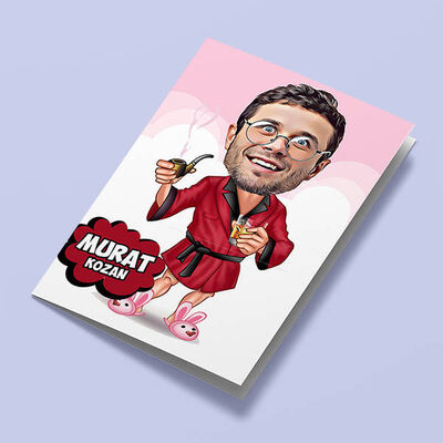 Pipolu Erkek Karikatürlü Tebrik Kartı - 1